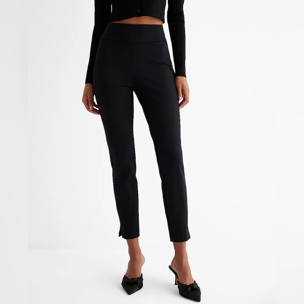 NWT Express Black Dress Pant High Rise Columnist Ankle Cut Size Large